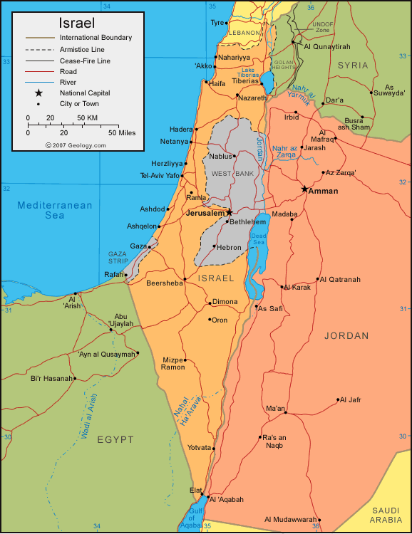 World Map Israel